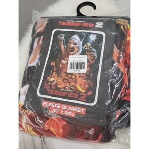 NEW TERRIFIER 2 Art the Clown Fleece Throw Blanket 45"x60" Horror Movie Decor